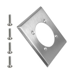 2 Gang Single Hole Receptacle Wall Plate W/4 Screws for Hubbell 14-50R HBL9450A