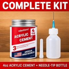 Acrylic Bonding Cement with Applicator Bottle 4 oz, 4 fluid ounces, Clear