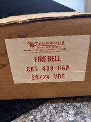 BRAND NEW Vintage Edwards CAT 439-6AW Grey Fire Bell Mint Original Box & Papers