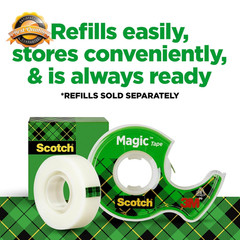 Scotch Invisible Matte Finish Magic Tape with Dispensers 3/4 Inches x 300 Inches