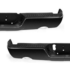 Gloss Black Rear Bumper for 09-18 Dodge Ram 1500 Dual Exhaust w/o Sensor Holes