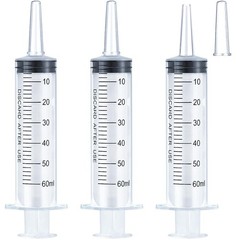 60ml Syringe for Liquid, Oral, Scientific Labs, Measurement, 60 ml, 3 pack
