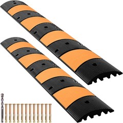 VEVOR Modular Rubber Speed Bump Driveway Cable Protector Ramp 6 Feet Set of 2