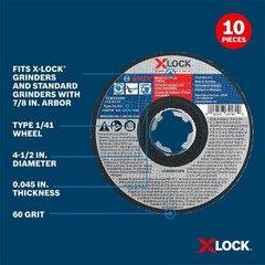 TCWX1S450P10 4-1/2 in. XLock® Metal/Stainless Steel Cutting Wheels 10 Pack, 6…
