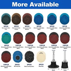 136 Pack Torque Sand Discs Set 2 Inch Sanding Discs with 1/4 Inch Roll Lock