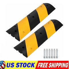 2 Pack Modular Rubber Speed Bump Driveway Cable Protector Ramp 3.3ft 2 Channel