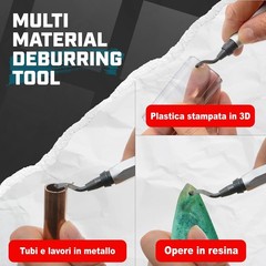 Heavy-Duty Deburring Tool for Metal, PVC & 3D Printed Edges – 11 Blades