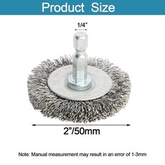 Hiqalty 10pcs 2″ Stainless Steel Wire Wheel Brushes Kit for Drill with 1/4-In…