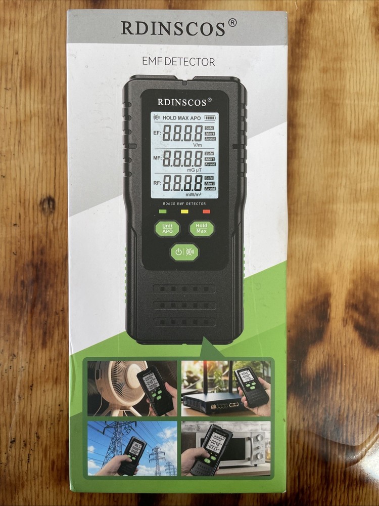 EMF Meter Detector By RDINSCOS Open Box Electromagnetic 3-1 Detector RD630W-US