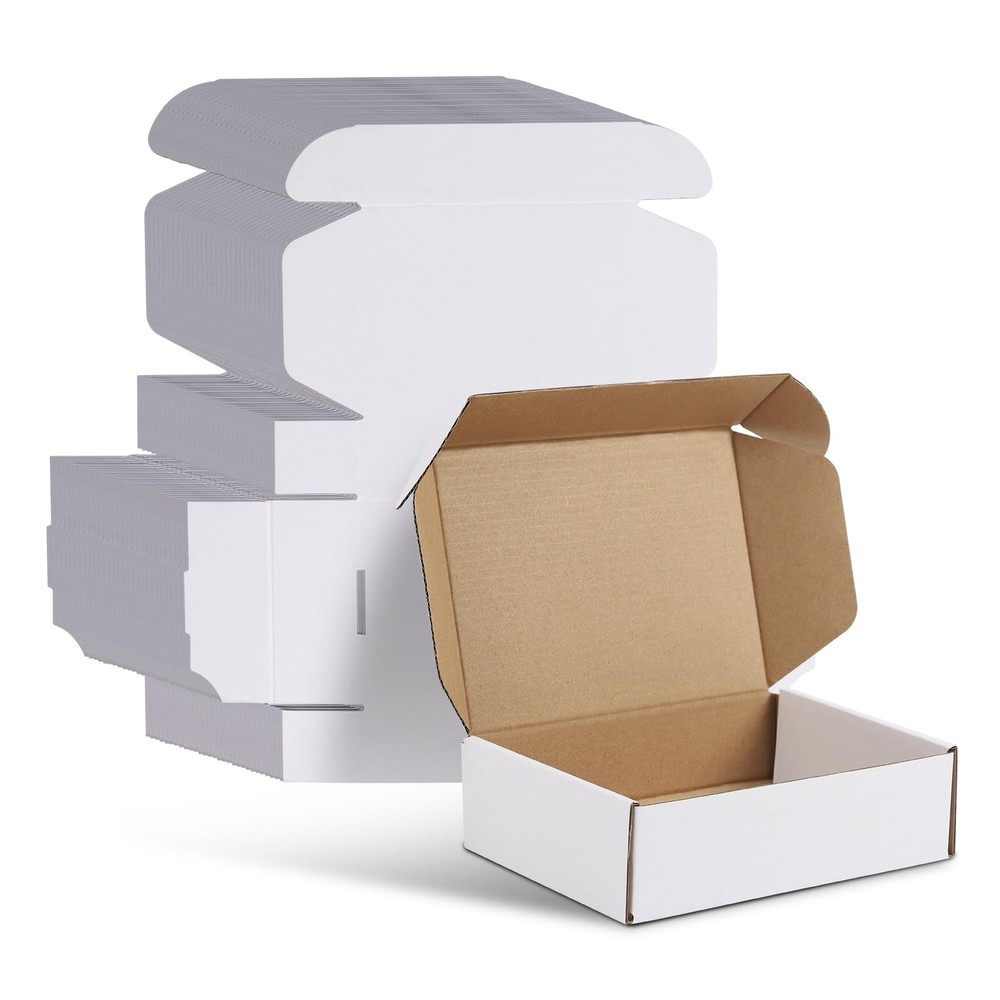 7X5X2 Shipping Boxes Set of 30, 7X5X2 White Corrugated Cardboard Box for Pack…