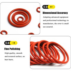 Wire Dia 4mm O-Ring Food Grade Silicone Gasket Sealing Washer OD 12mm-80mm Red