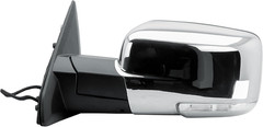 Driver Left Side Door Mirror Electric Heated Glass Power Folding Chrome Back Cov