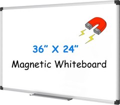 36 X 24 inches Magnetic Dry Erase Board with Aluminum Frame, Whiteboard