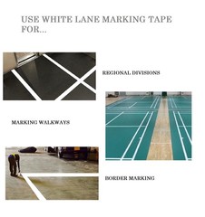 Vinyl PVC WHITE Floor Safety Lane Marking Tape (OSHA) 2″ X 36 YDS, 6 MIL (1 ROLL