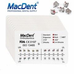 MacDent Dental Orthodontic Brackets Braces Mini Roth MBT Slot 022/018 Hooks 345