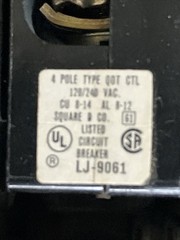 Square D QOT22020 20A 240V (2) 2P Piggyback Quad Tandem Quadplex CTL Hook -New!