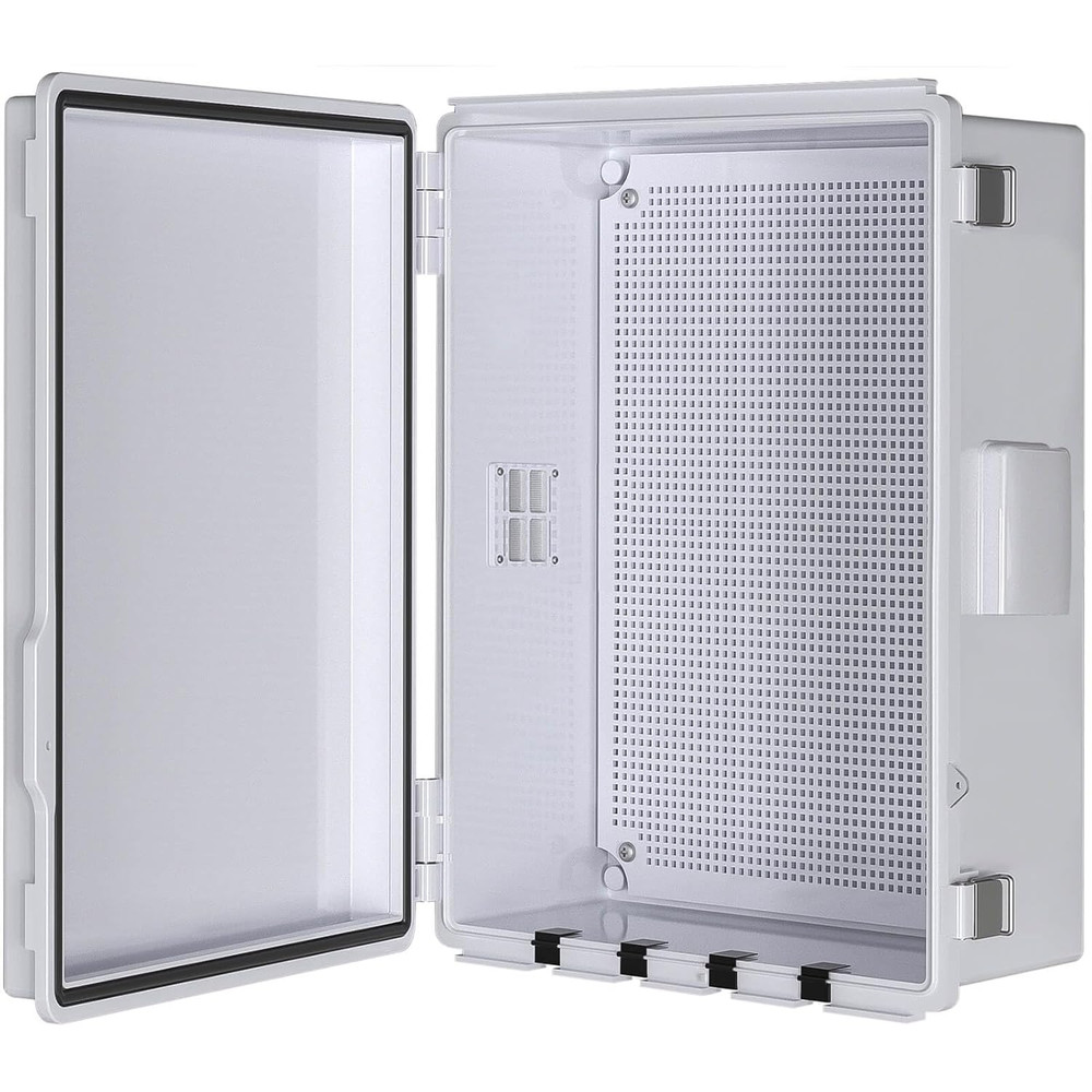 Electrical Junction Box, Ventilated Design, Cable Grommets, Indoor/Outdoor Use w