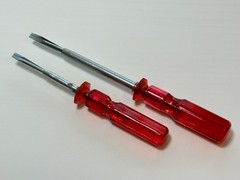 NEW 2pc Quick Wedge Screwdriver Pair Set Red Plastic Handle Model 2356 1834 NOS