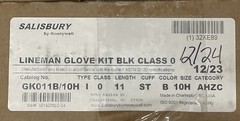 SALISBURY GK011B/10H Electrical Glove Kit: 1000V AC / 1500V DC, 10H size, 11″ L