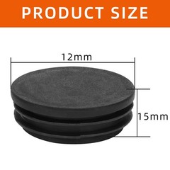 MewuDecor 12mm (1/2 Inch) Round Plastic Plug, Black 12mm,