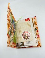 Small Junk Journal Deer And Mushroom 6x 4.5 Inches With Coffee Dyed Paper