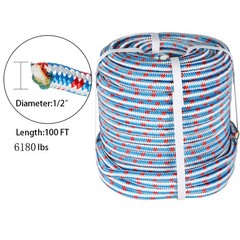 1/2″ x 100′ Braided Heavy Duty Braid Polyester Arborist Rigging Rope for Garden