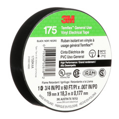 3M Temflex Vinyl Electrical Tape [7 mil] (175): 3/4 in. x 60 ft. (Black)