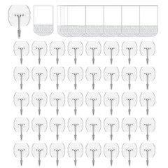 40 Hooks-50 Removable Strips,Clear Small Wire Toggle Hooks Value Pack, Damage…