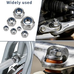 20 Pcs M12 Nylon Insert Lock Nuts, Metric Hex Nylock Nuts, Silver Self‑Lockin…