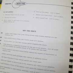 WAYNE 1000 Series Brush Chipper Owner Operation Maintenance Manual guide book