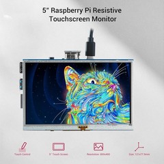 5-Inch Resistive Touch Screen TFT LCD Display, 800×480 HD Resolution, Compati…