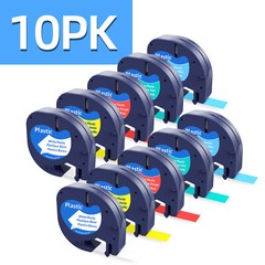 10PK Dymo Letratag Refill 91331 91332 White Plastic Label Tape 12mm LT-100H 1/2″