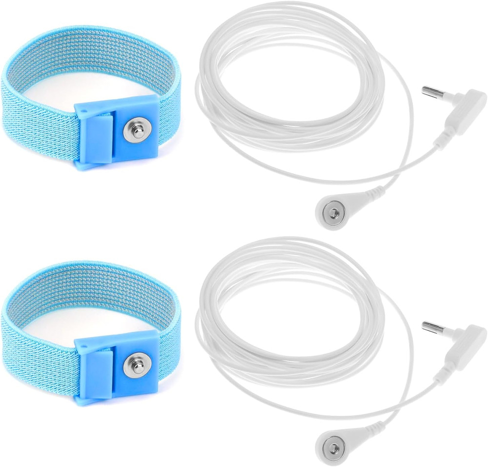 2 Pack ESD Grounding Wrist Straps with 15ft Cords Anti-Static Safety Set ESD Kit