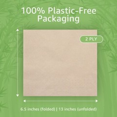 Ibambo 50 Pack Bamboo Everyday Lunch & Dinner Napkins 2Ply Ecofriendly Napkins