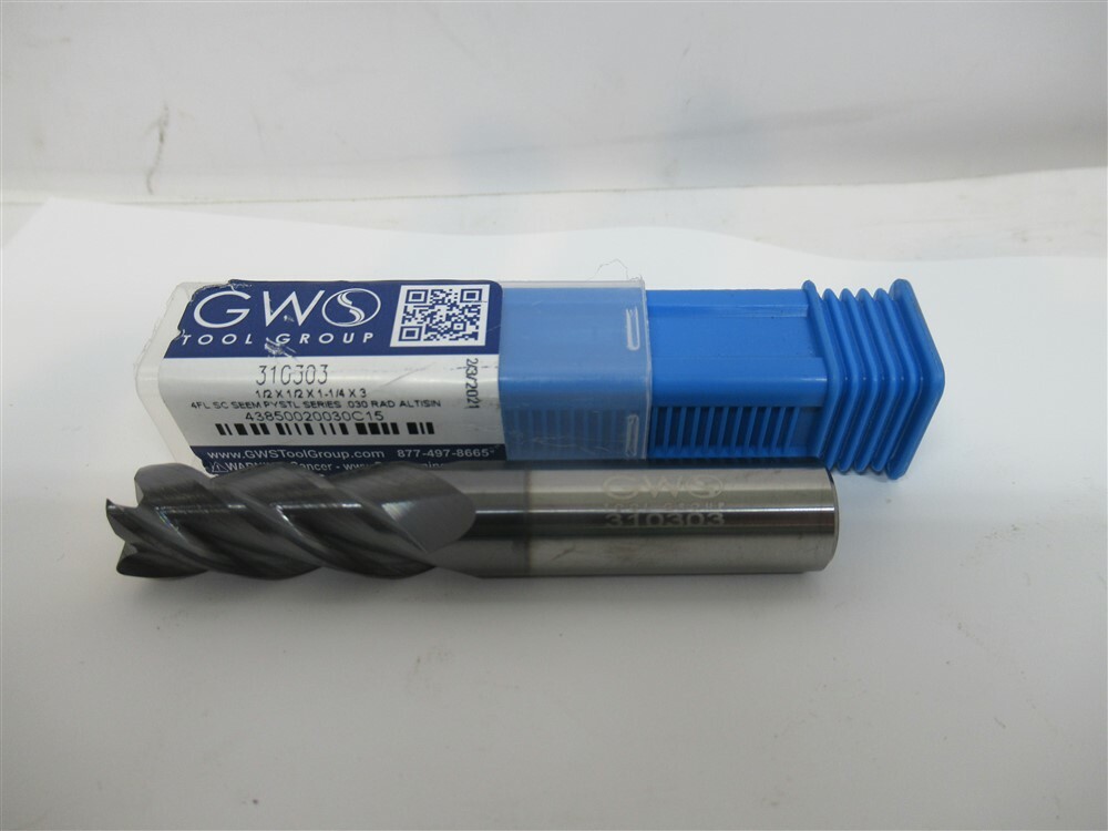 GWO Tool 310303 , 1/2″ Carbide .030 Corner Radius Square End Mill Bit