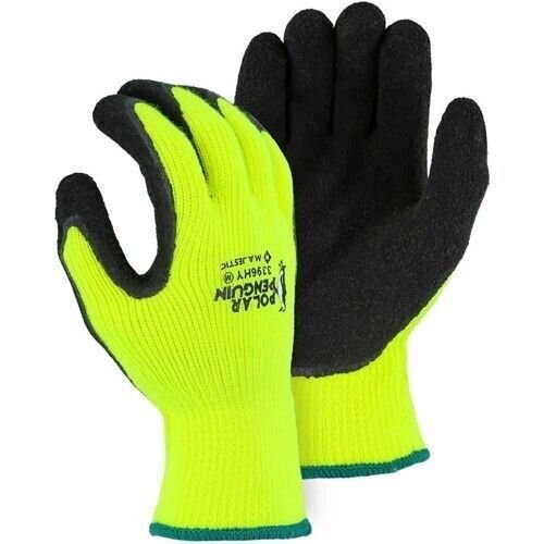 Majestic 3396HY Polar Penguin Winter Hi Vis Yellow Gloves Small 12 Pair