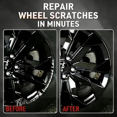 Wheel Scratch Repair Kit, Gloss Black Rim Touch Up Paint, Repair Curb Rash, Scra