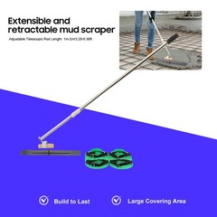 Long Handle Concrete Trowel Cement Surface Smoothing Tool w/ 1-2m Adjustable Rod
