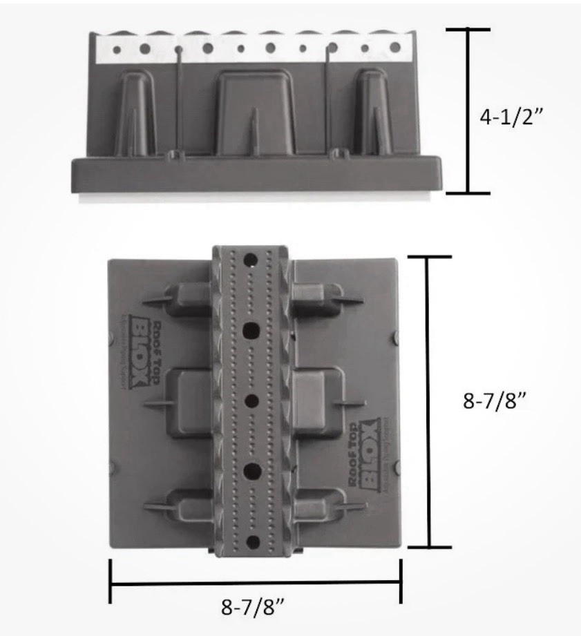 3 PACK ROOF TOP BLOX RTB-01 COMMERCIAL FLAT ROOF PIPE/ HVAC SUPPORT BLOCKS 9 x 9