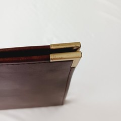 Vtg (1983) Hazel 12″x9.5″ Portfolio Binder Notepad Brass Corner Brown USA Oxford