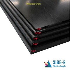 (4 Pack) Black Cast Opaque Acrylic / Plexiglass Sheet 0.118″ x 12″ x 12″