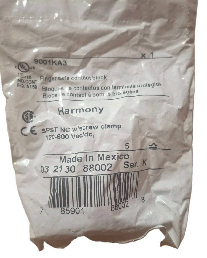 Schneider 9001KA3 Contact Block 30mm Type K 1NO/1NC Heavy Duty New