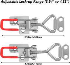 6 Pack 4001 Toggle Latch Clamp with Lock Hole, 304 Stainless Steel Adjustable