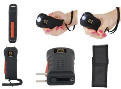 Stun Master POLICE BLACK MINI Stun Gun 4 .8 Milliamp Rechargeable LED FLASHLIGHT