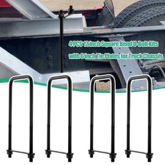 12 inch Square Bend U-Bolt Kits, Heavy Duty Steel Square U-Bolts with 6 inch Tie