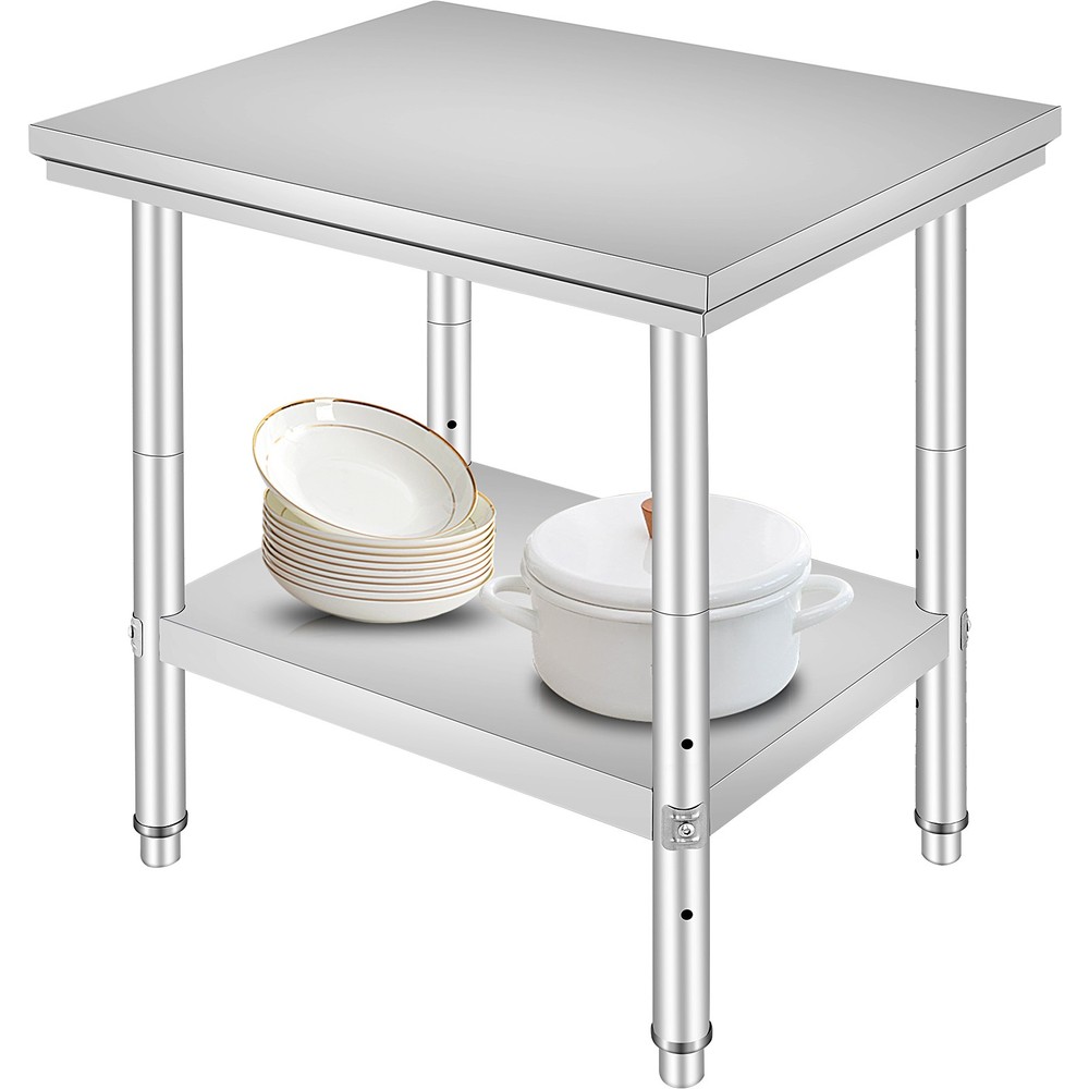 Uimoso Stainless Steel Prep Table for Commercial Use, 24x30x31 Inches