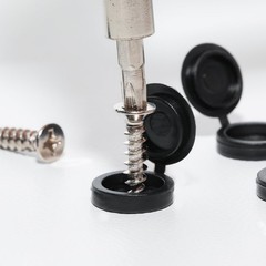 100 Pieces Black Screw Covers Caps,Plastic Hinged Screw Cover Caps,Fold Screw…