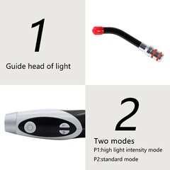 Dental Light Cure Lamp Cordless 3 Modes Metal Head LED 5SEC Dental Curing Light