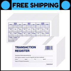 24 PCS Check Registers for Personal Checkbook, Easy to Read Checkbook Register