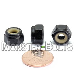 (10) 1/4-28 NE – Nylon Insert Hex Lock Nuts SAE Steel w Black Phosphate & Oil